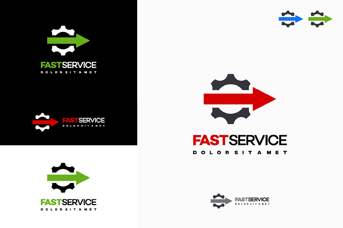 Fast Service logo designs, a Branding & Logo Template by Lucky Creative (Photo 3 of 5)