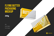 Flying Metallic Butter 200g mockup, a Mockup by easymock (Thumbnail 1 of 6)