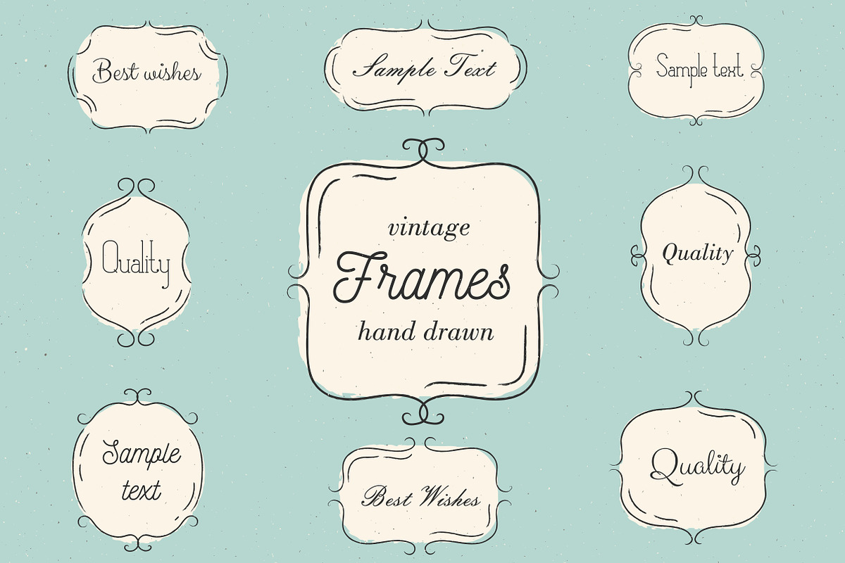 Hand drawn vintage frames, a Decorative Illustration by Manaraga (Photo 1 of 4)