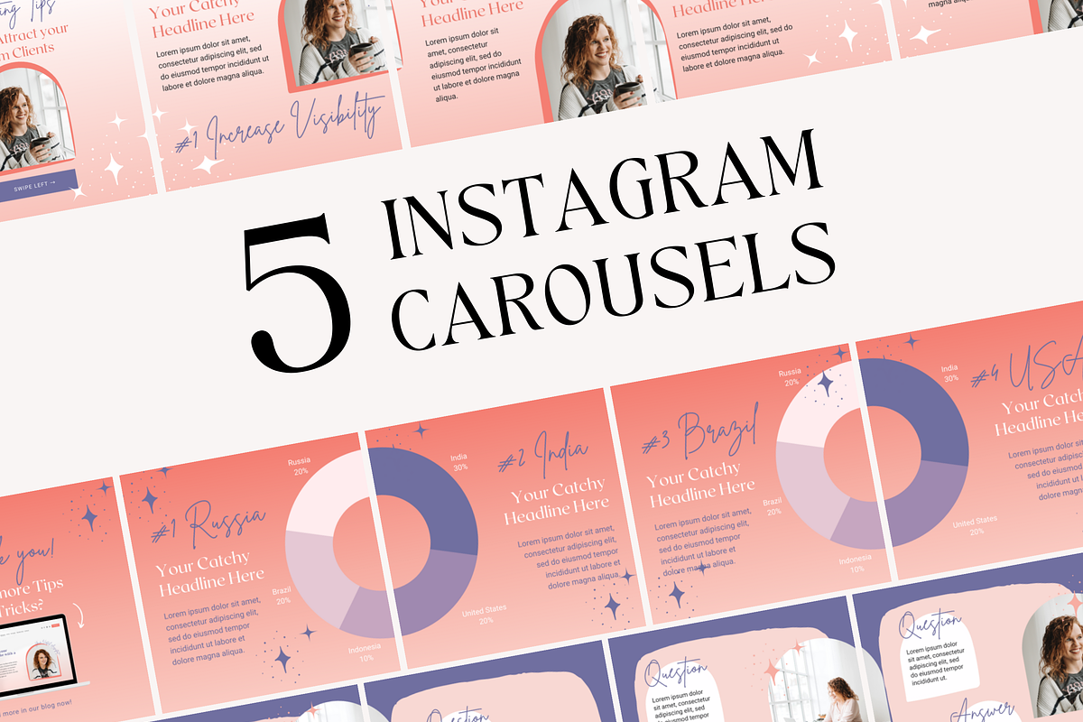 Instagram Carousel Post Bold Canva, a Social Media Template by HerstedHertz (Photo 2 of 10)