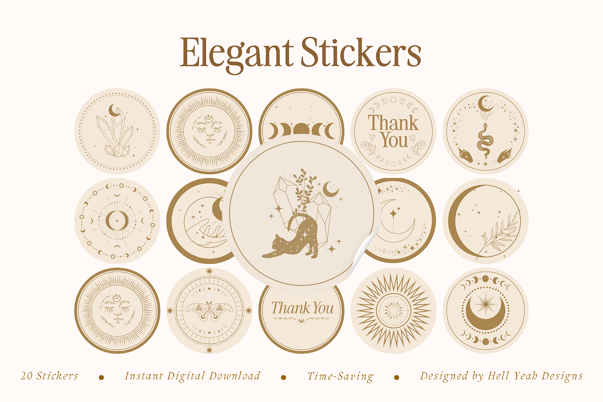 Elegant Round Stickers, a Stationery Template by Hell Yeah Designs (Photo 1 of 5)