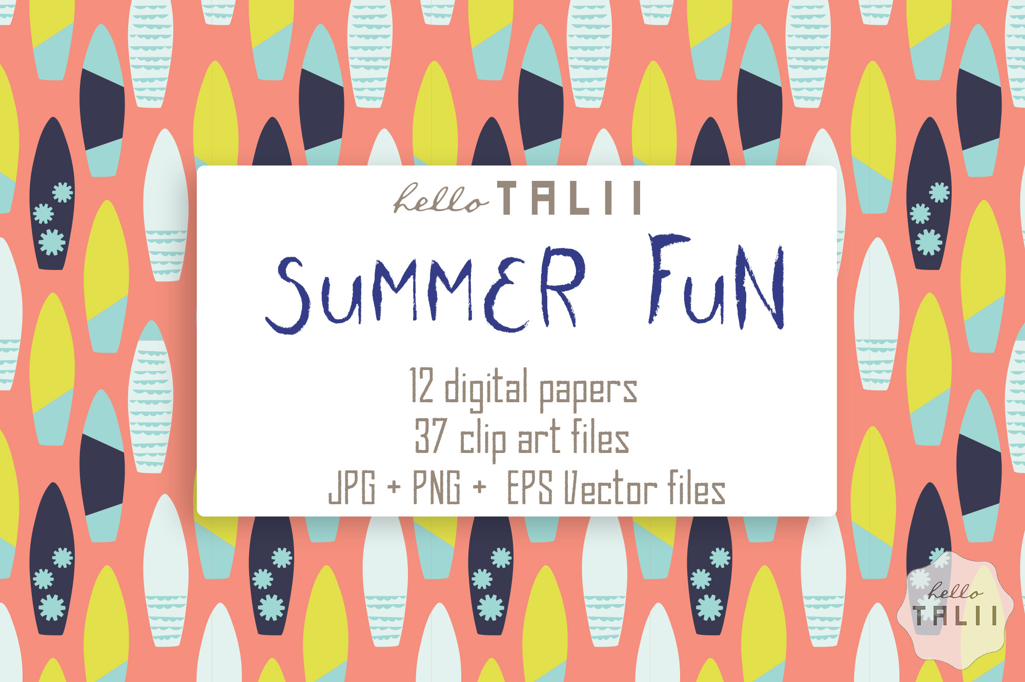 SUMMER FUN VECTOR BUNDLE, an Illustration by Hello Talii