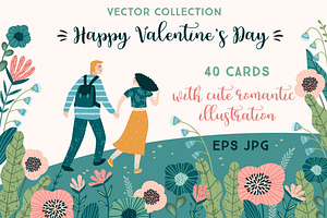 Happy Valentine's Day. Vector Cards.