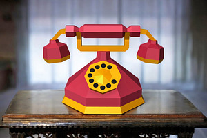 Old style Telephone - 3d papercraft, a Templates & Theme by PAPER amaze