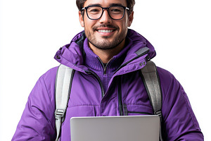 Portrait of a happy young man with a, a Food & Drink Photo by Pixeness Studio