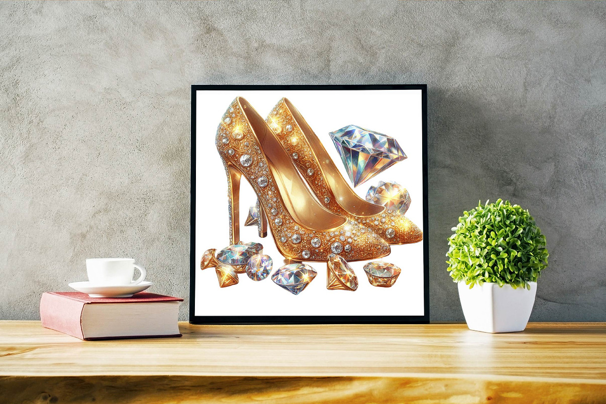 Gold Radiant Heels Sublimation Clipa, an Illustration by SVGArt (Photo 4 of 7)