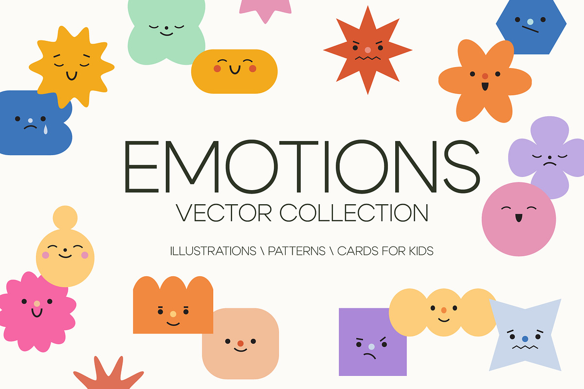 EMOTIONS: characters, flashcards, an Education Illustration by Lena Nikolaeva (Photo 1 of 8)