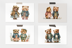 Cute Bears Watercolor Collection