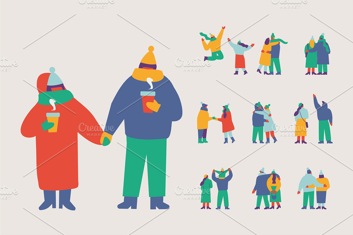 Winter People Flat Vector Set, a Person Illustration by Vector_Art (Photo 10 of 16)