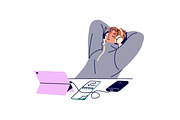 People study at desk set, an Education Illustration by PaperTrident (Thumbnail 3 of 19)