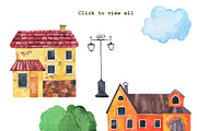 Country house set, an Illustration by Watercolor & sketches (Thumbnail 4 of 7)