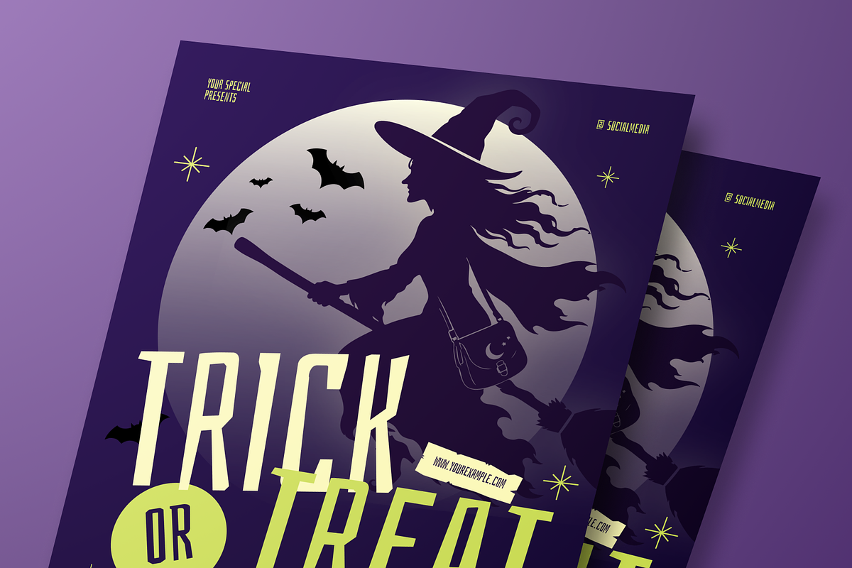 Trick or Treat Halloween Flyer Set, a Flyer Template by Annora Studio (Photo 4 of 6)