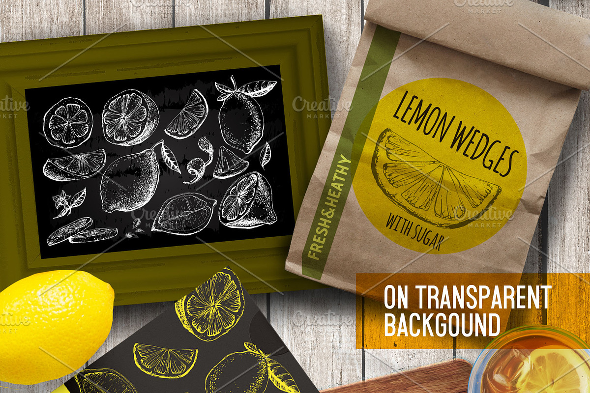 Lemon. Hand drawn ink illustrations, a Food Illustration by Alena Kaz (Photo 3 of 4)