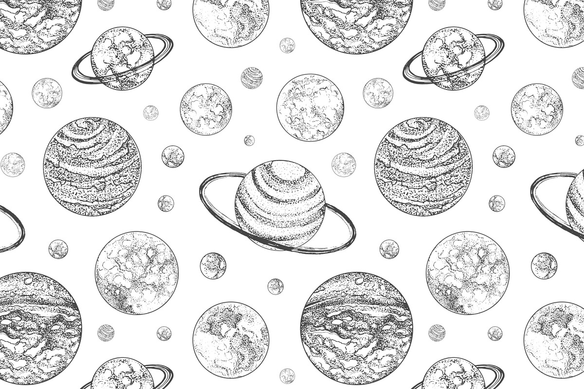 Planets bundle, seamless patterns, an Object Illustration by Good Studio (Photo 7 of 16)