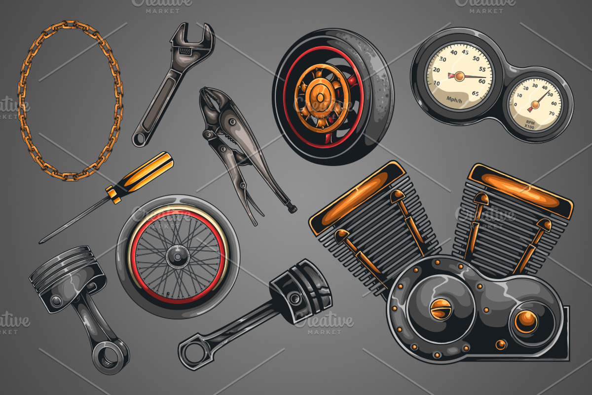 Motorcycle Illustrations Builder, an Illustration by TSV Art Collective (Photo 4 of 5)