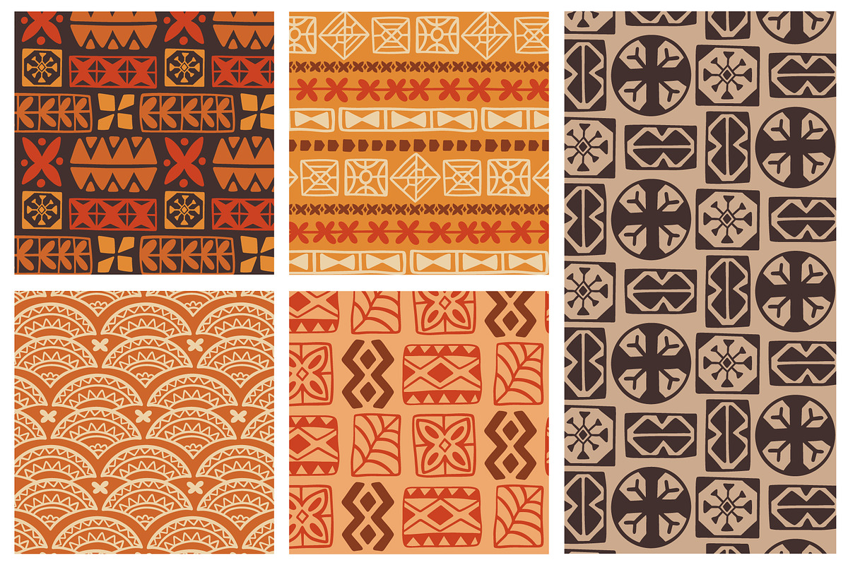 TAPA Hawaiian Seamless Patterns Pack, a Pattern Graphic by Katrinelly