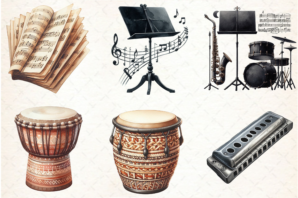 Musique Instrument Clipart-1, an Illustration by Libby Wishes (Photo 6 of 6)