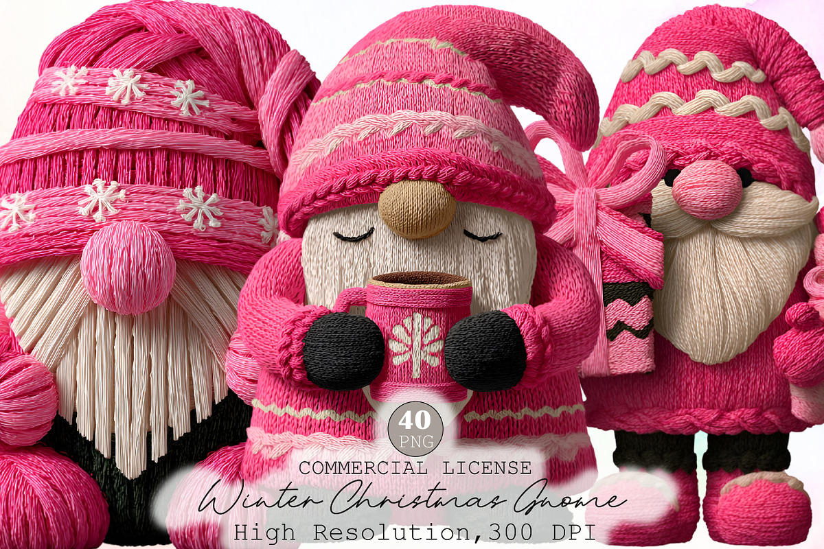 Winter Christmas Gnome Clipart, an Illustration by Sublimation Artist (Photo 1 of 6)