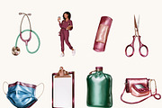 Watercolor Nurse Clipart Bundle, a Healthcare Illustration by BusyDaydesign (Thumbnail 2 of 9)
