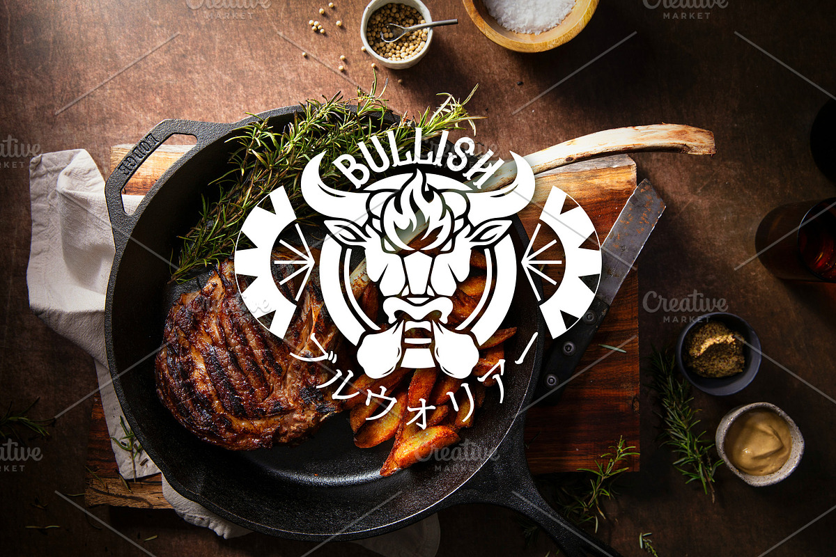 Angry Bull Head Flame Logo, a Branding & Logo Template by Atlantis X Nurman Arbai (Photo 3 of 3)