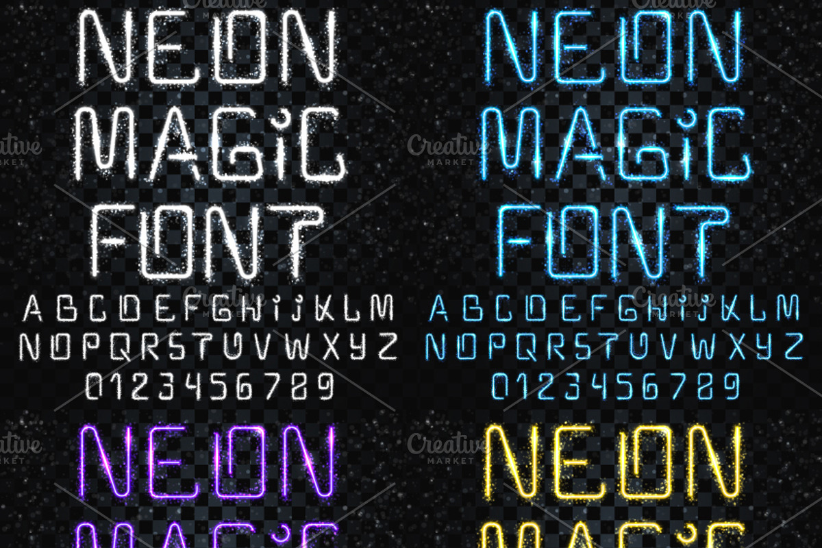 Font magic. Bright, shiny font, a Templates & Theme by Vectorist