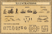 Fantasy Worlds: Antique Map Creator, a Brushes & More by Salty Sweet Creative (Thumbnail 6 of 10)