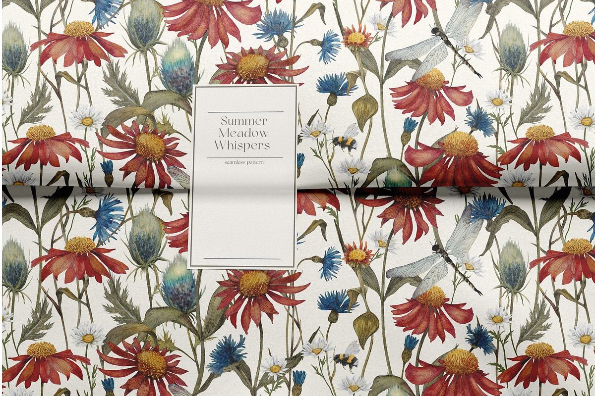 Summer Meadow Whispers Pattern, a Pattern Graphic by MouseGrey (Photo 2 of 10)