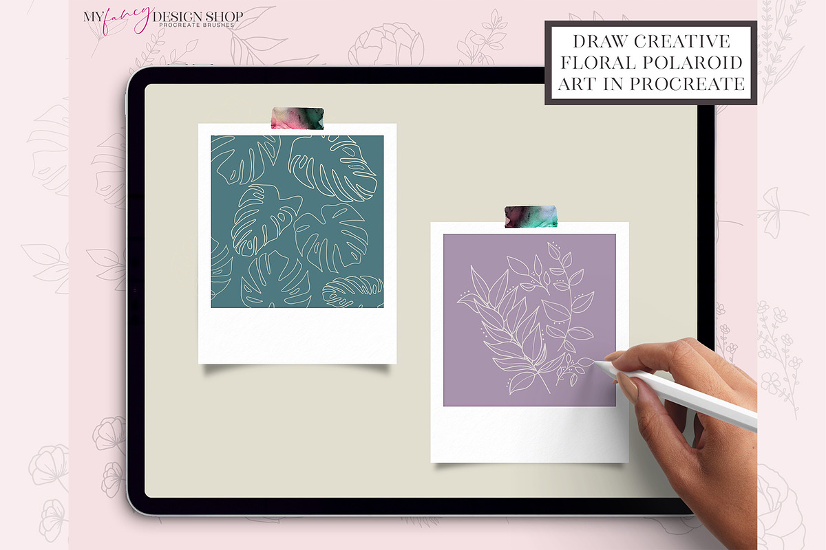 Procreate Floral Line Art Stamp Set, a Brush Add-On by My Fancy Design Shop (Photo 6 of 10)