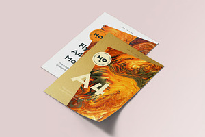 Angled Stacked Paper Flyer Mockup
