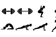 Fitness Workout Silhouette Icon Set, an Illustration by musafir_fashion (Thumbnail 42 of 51)