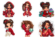 New Year Cute Girl Clipart, an Illustration by CreationArt (Thumbnail 6 of 7)