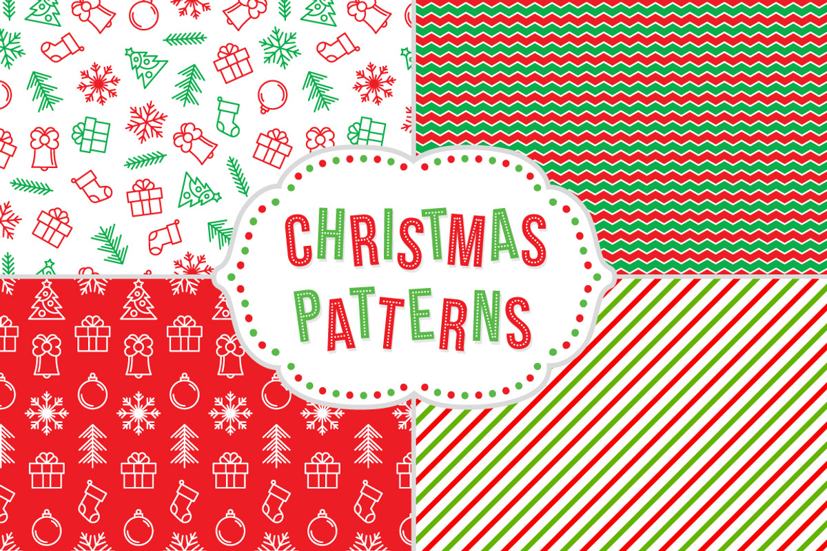 Christmas patterns + greeting card, a Pattern Graphic by Evgeniya Dzhumm (Photo 1 of 3)
