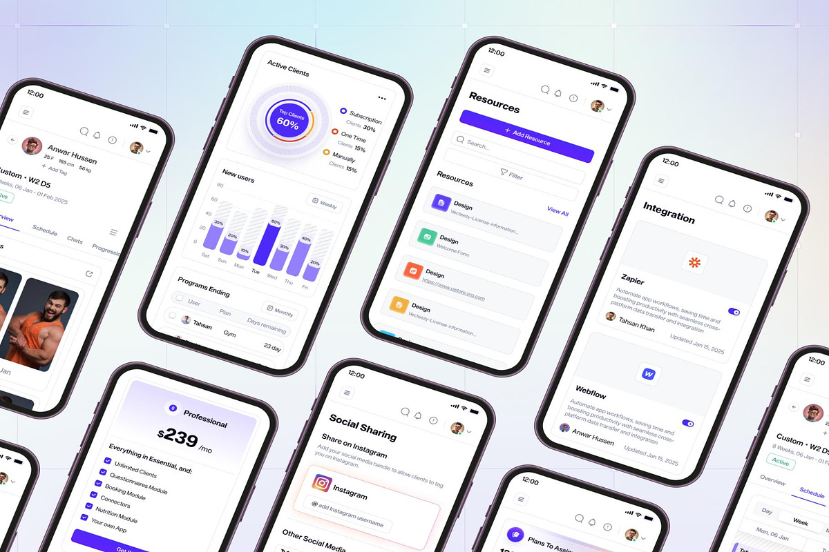 Fitness Management Web App UI Kit, an UI Kit Template by Lumina_ui_ux202 (Photo 3 of 7)