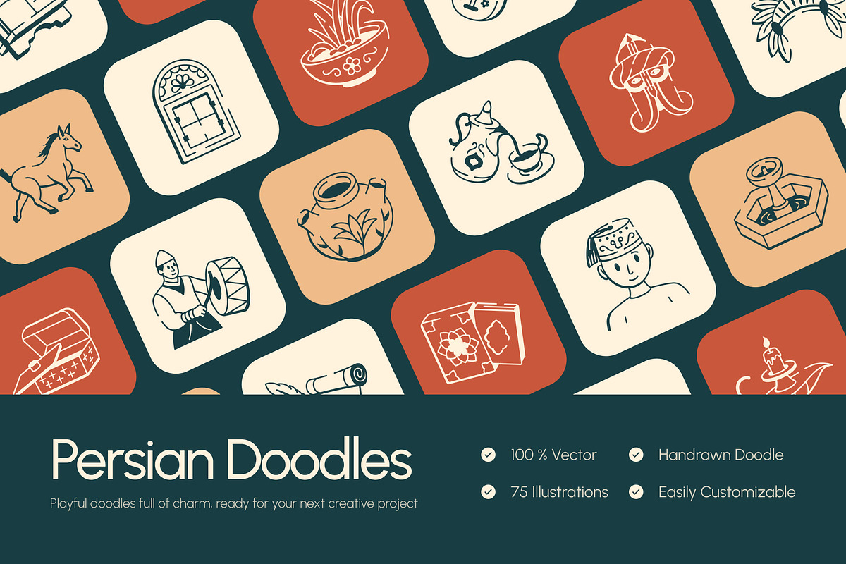 Persian Art Drawing Set, an Outline Icon by Vectors Market (Photo 1 of 8)