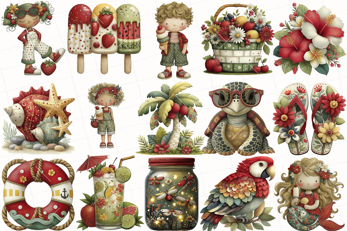 Whimsical Summer Clipart, an Illustration by OK Design (Photo 3 of 6)