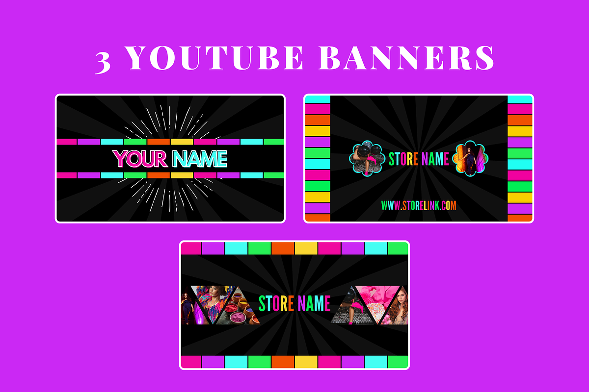 Neon Social Media Banners + Icons, a Social Media Template by SunshineStudioBoutique (Photo 4 of 9)
