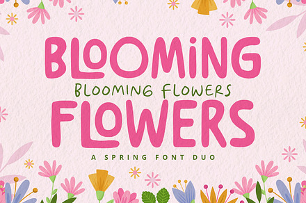 Blooming Flowers - Font Duo, a Script Font by Alpaprana