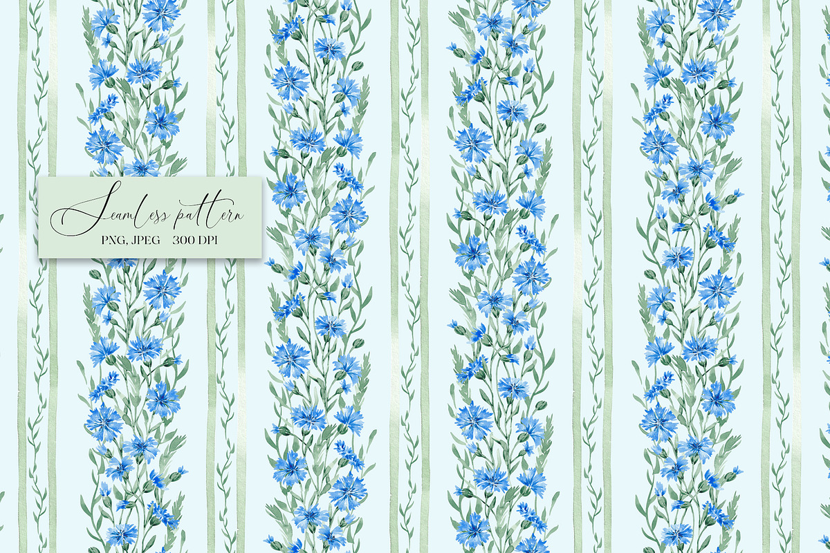 Cornflower wallpaper pattern, a Pattern Graphic by SirenaArt (Photo 4 of 13)