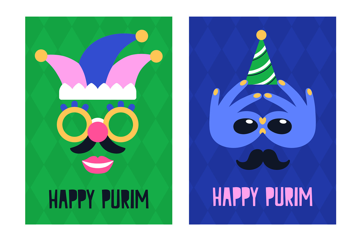 Happy Purim carnival poster cards, a Decorative Illustration by Good Studio (Photo 3 of 6)