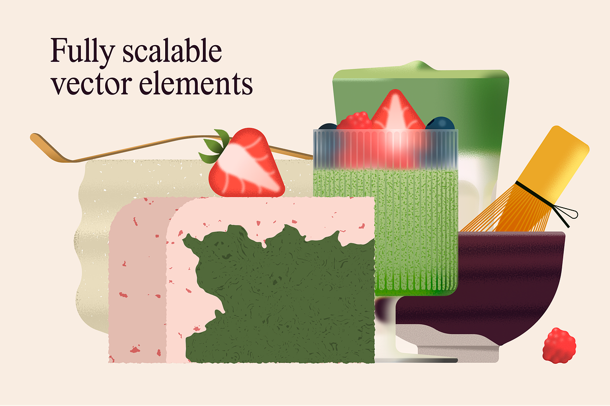 Matcha Illustration Bundle, a Food Illustration by Groovy Goods (Photo 4 of 9)