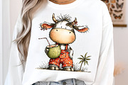Watercolor Summer Cow Clipart, an Illustration by SinaCreation (Thumbnail 4 of 7)