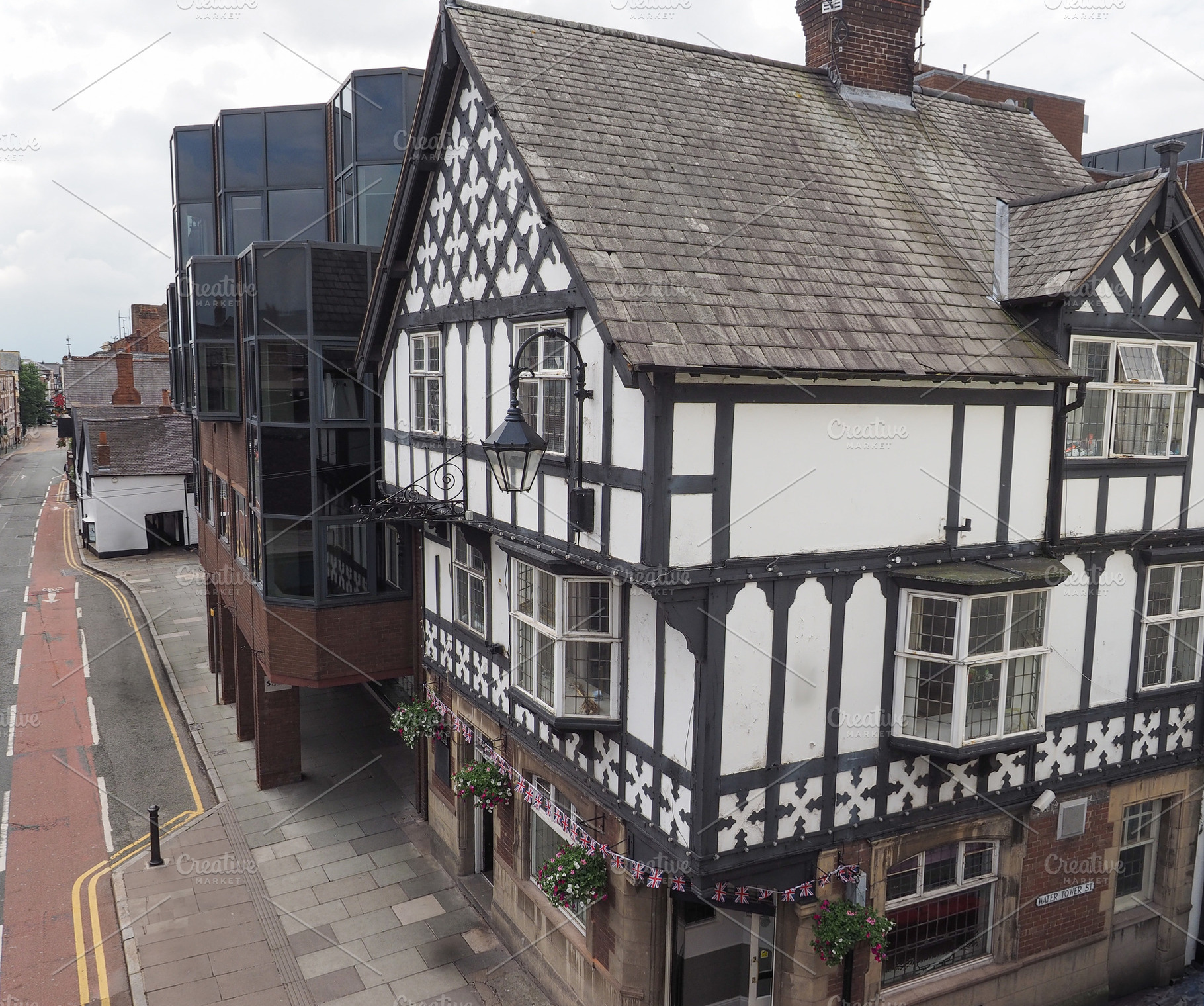 Aerial view of Chester, a Photo by WorldOfPhotos