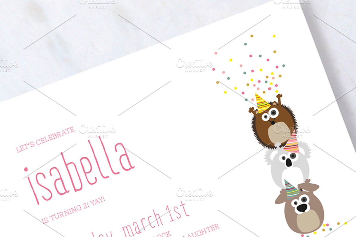 Cute Birthday Confetti Invitation, an Invitation Template by stockhype (Photo 2 of 2)