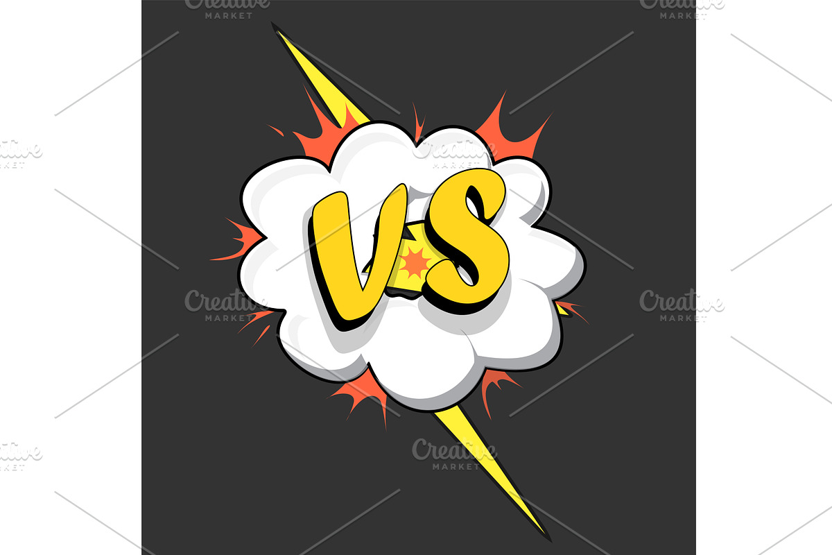 Versus VS letters comics style, an Illustration by piter.goskov