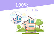 Peaceful landscapes with cottages, a Person Illustration by Boyko Pictures (Thumbnail 3 of 11)