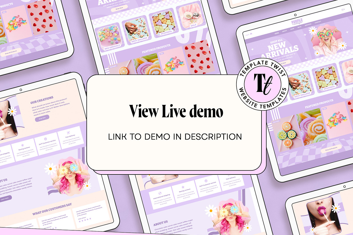 Retro Purple Y2K Website Template, a Wix Template by Template Twist Shop (Photo 3 of 10)