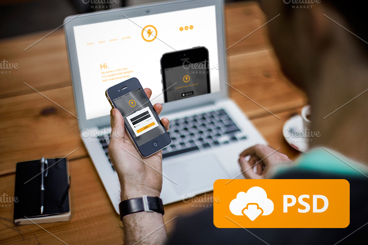 Responsive Mockup Templates, an iPhone Mockup by Rob Designs (Photo 1 of 5)