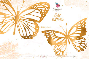 Gold Butterfly Wings Clipart Png 142