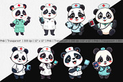 Nurse Panda Clipart, a Graphic by Artnoy (Thumbnail 2 of 5)