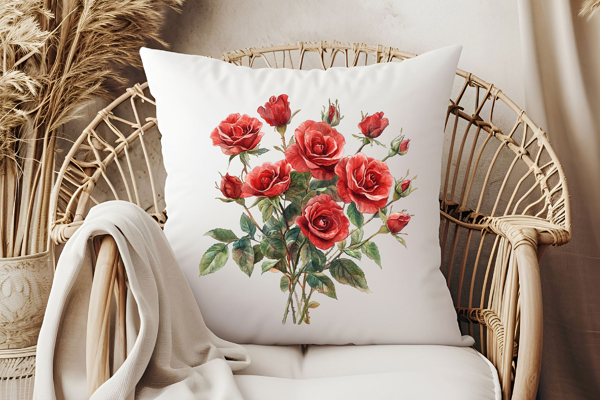 Red Lithograph Roses Clipart, an Illustration by Pixels.Craft (Photo 7 of 7)